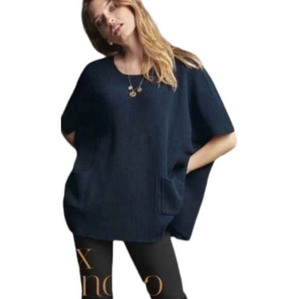 Cabi Flex Poncho Sweater with Knit Pockets